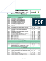 Listado de Precios Unitarios de Referencia Septiembre 2019 Gobernación de Risaralda