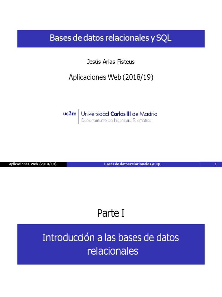 Base de Datos Relacionales en SQL Server | PDF | SQL | Tabla (base de ...