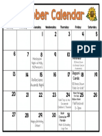 Oct Calendar For Weebly