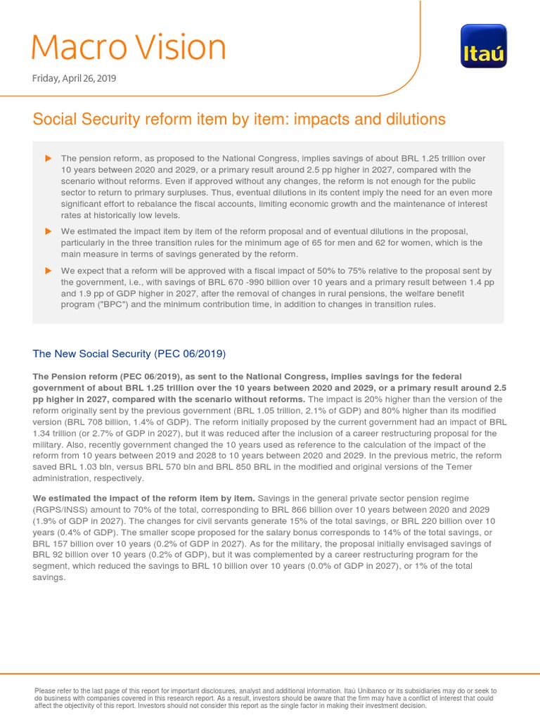 Social Security Reform Impact Analysis | PDF | Social Security (United ...