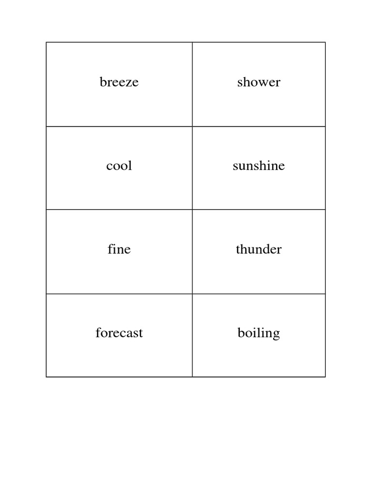 Weather Flashcards | PDF | Language Arts & Discipline | Poetry