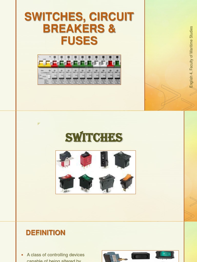 Switches, Circuit Breakers Fuses PDF Switch Fuse (Electrical)