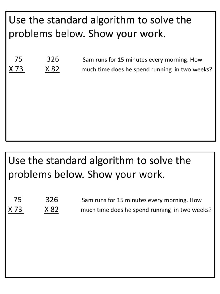 Multiplication Pretest PDF
