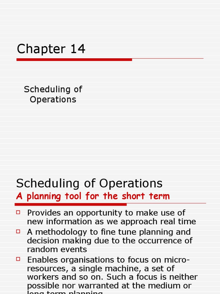 MBA0810 OM 14 Scheduling Operations | PDF | Computers