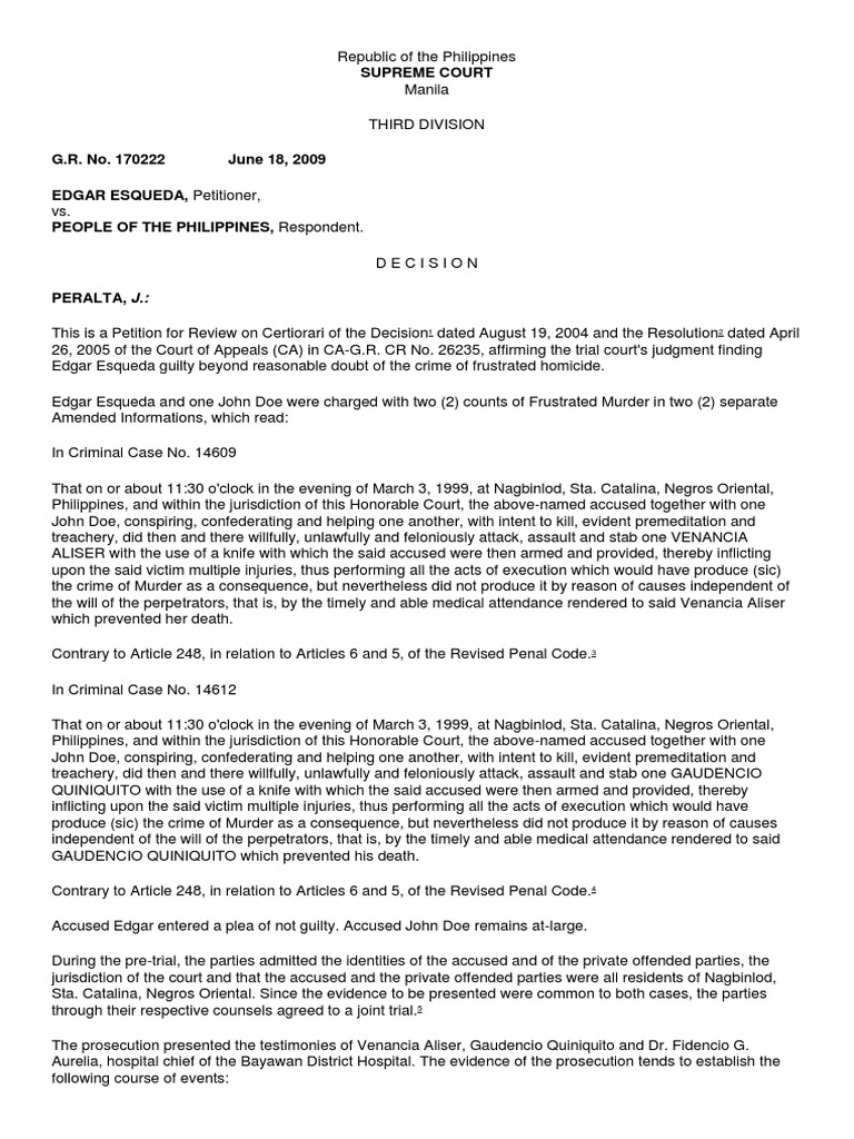Supreme Court Ruling on Frustrated Homicide | PDF | Murder | Witness