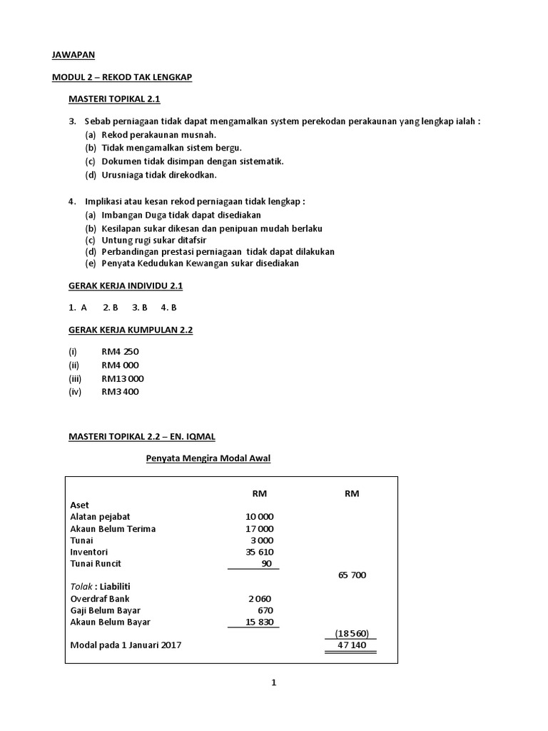 Jawapan Modul 2 Pdf