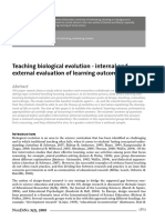 Teaching Biological Evolution - Internal and External Evaluation of Learning Outcomes