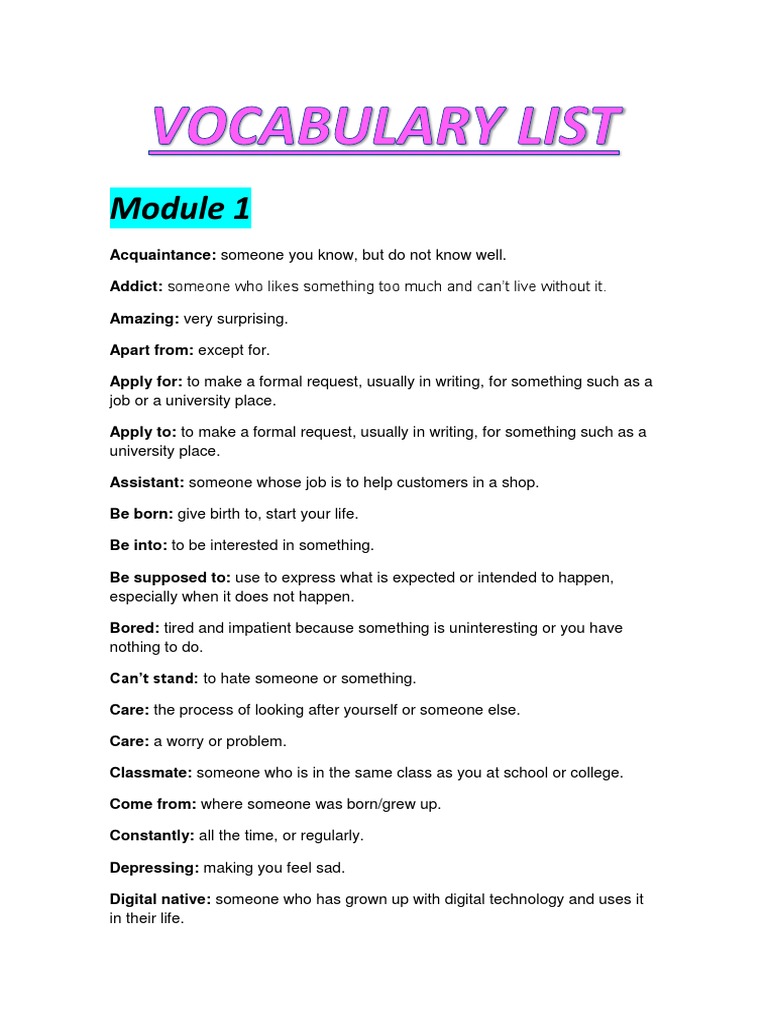 Essential Vocabulary for Everyday Life | PDF | Singing | Courage
