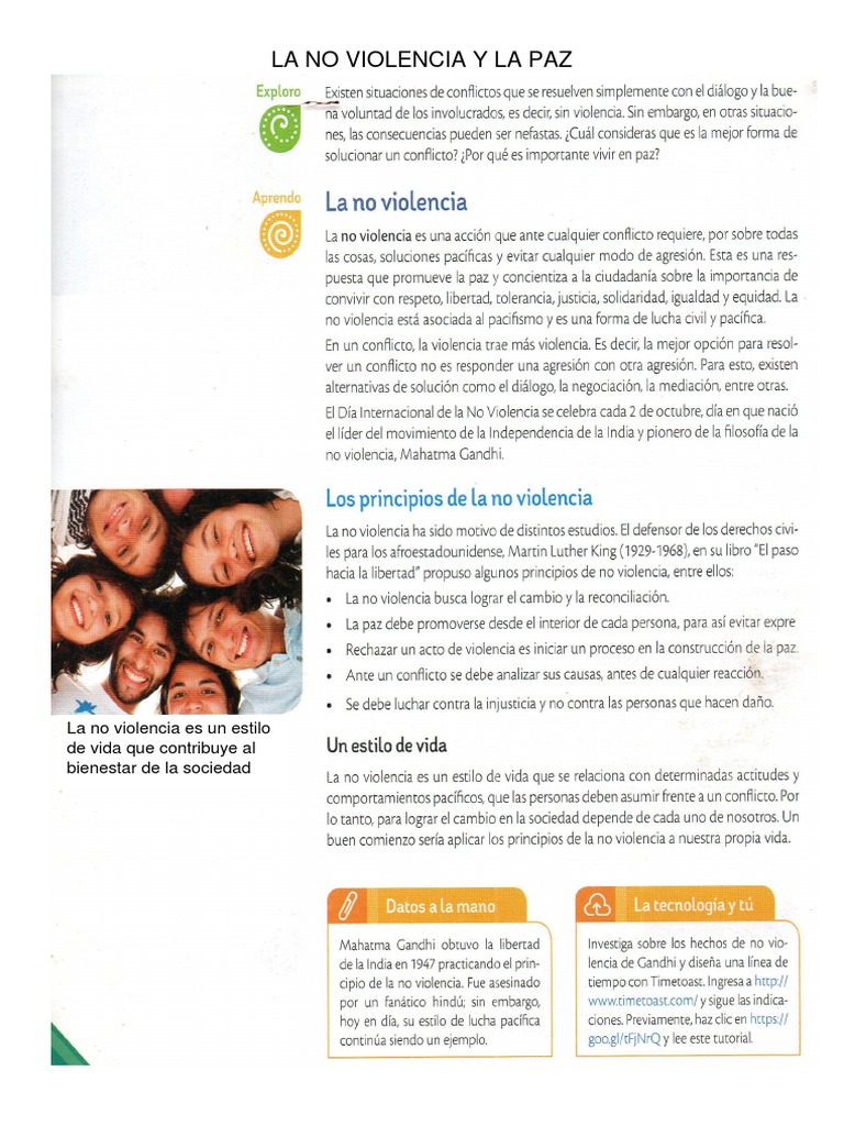 La No Violencia y La Paz | PDF | No violencia | Violencia