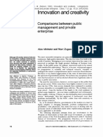 Innovation and Creativity: Comparisons Between Public Management and Private Enterprise