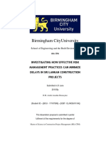 Minimizing Delays in Sri Lankan Construction Projects Through Effective Risk Management