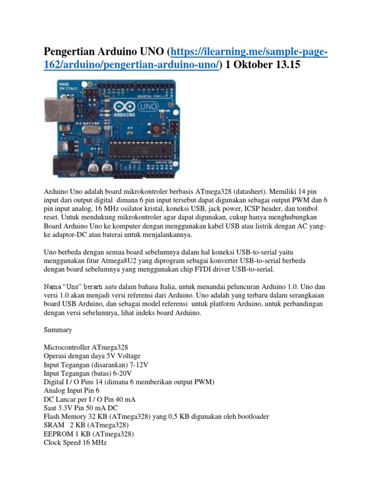 Pengertian Arduino UNO | PDF