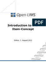 Introduction To The Item-Concept: Status: 1. August 2012