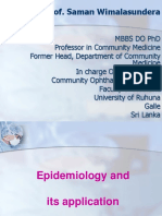 Prof. Saman Wimalasundera: Epidemiology and its Application