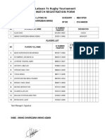 Labuan 7s Rugby Tournament Match Registration Form