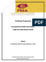 OHS - Unit-6 - Course Content - OHS Legislation in India PDF