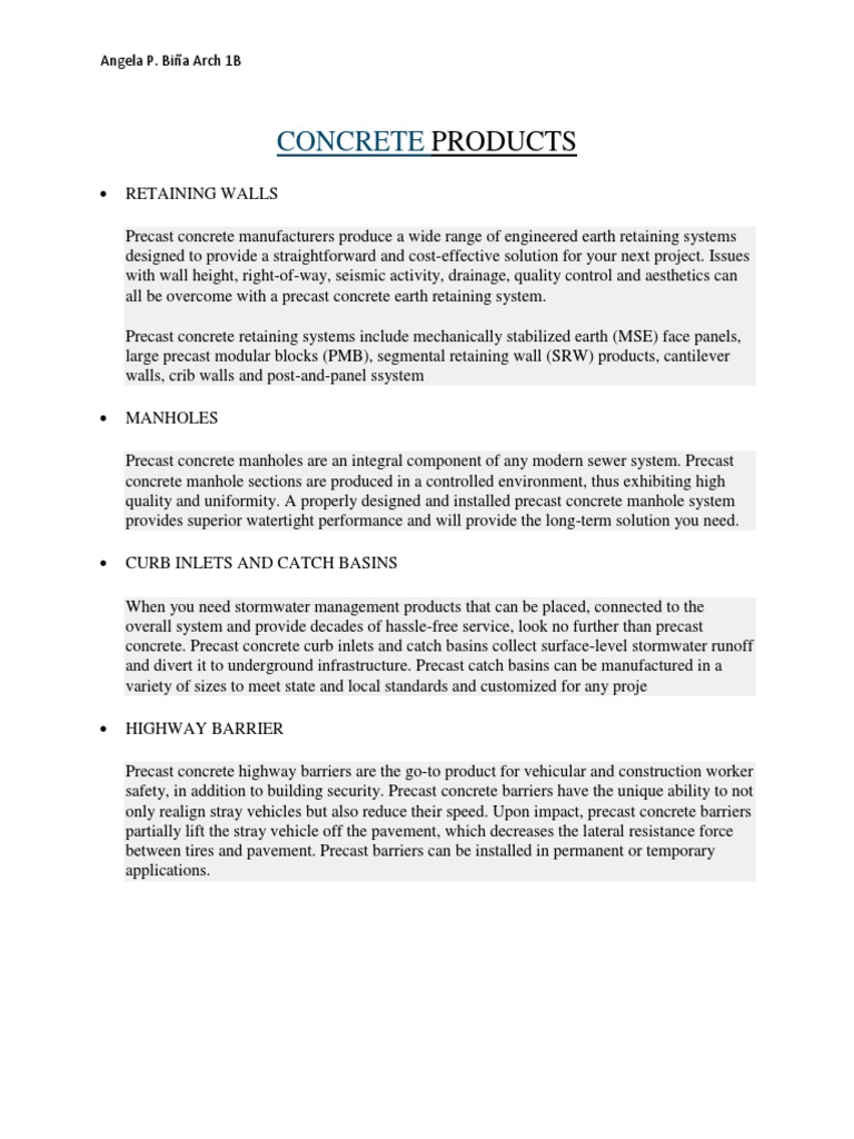 Precast Concrete Solutions Overview | PDF | Precast Concrete | Storm Drain