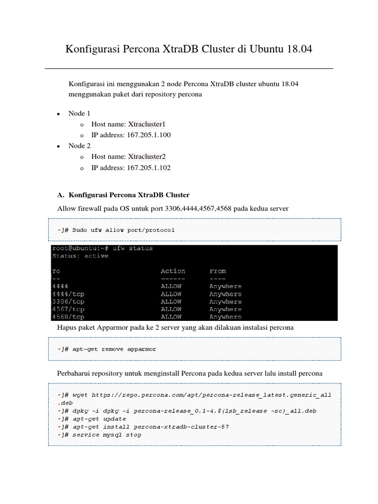 Percona XtraDB Cluster Setup Ubuntu | PDF | Backup | My Sql