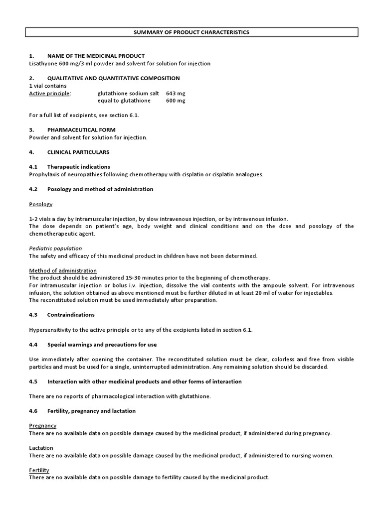 lisathyone glutathione Lisathyone 600 mg Injection Overview | PDF | Glutathione