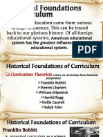 Historical Foundations of Curriculum