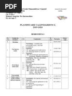 Planificare Snapshot Pre Intermediate Clasa A VII-A