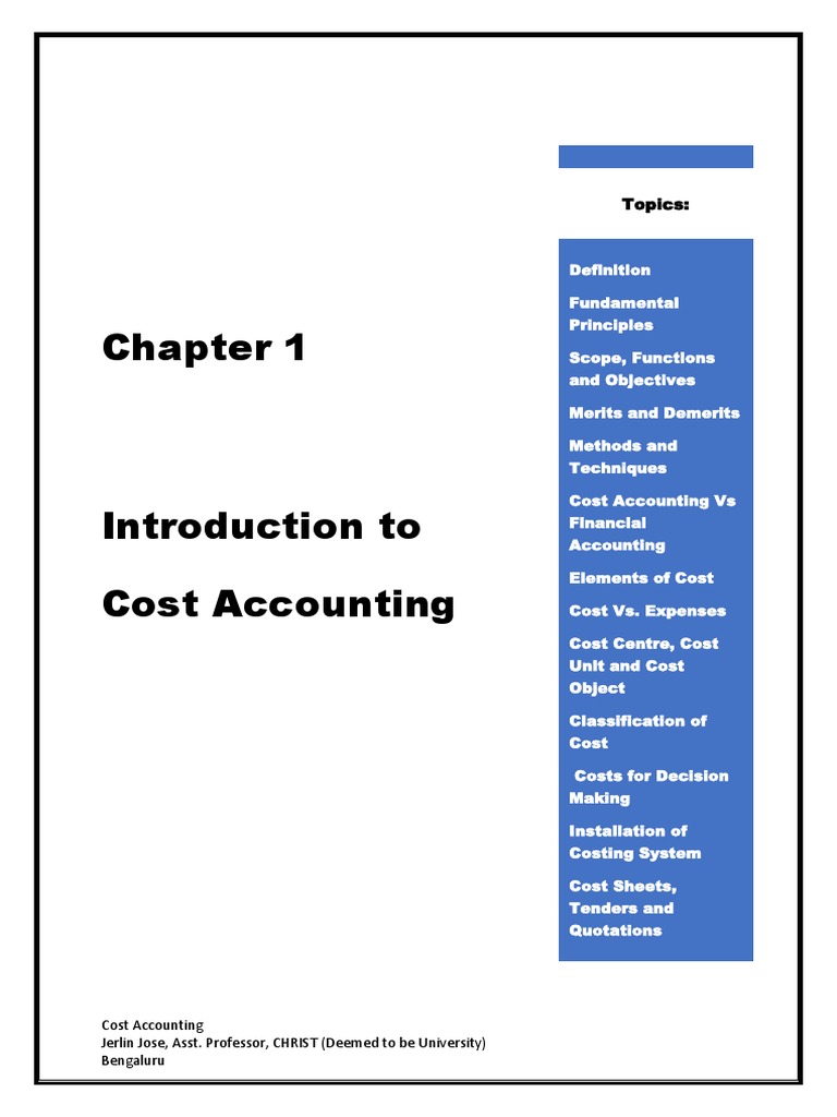 Introduction to Cost Accounting | PDF | Cost Accounting | Cost