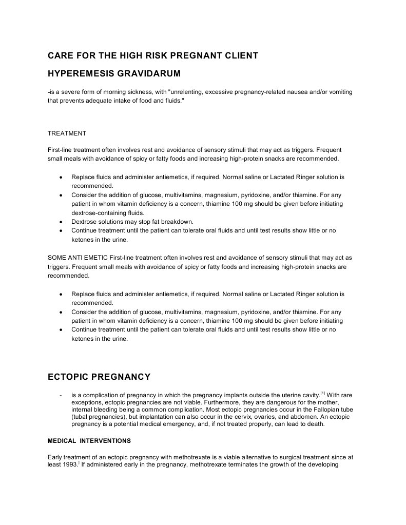 Care For The High Risk Pregnant Client | PDF | Obstetrics | Human ...