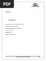 Chapter - 1: Introduction of Ceo of Pepsi Co .LTD Global Scenario of Pepsi Introduction To The Company