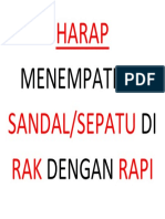 Harap Menempatkan Sandal