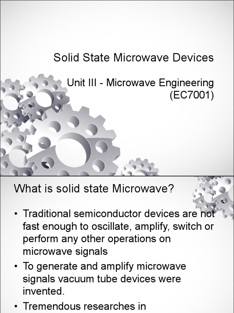 Solid State Microwave Devices Overview | PDF | Diode | P–N Junction