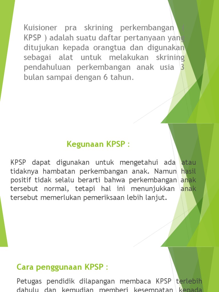 Panduan Skrining KPSP untuk Anak | PDF | Pengembangan Diri | Gaya Hidup