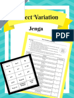Jenga Direct Variation Math Activity