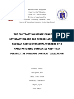 Final Chapter 1: ANALYSIS BETWEEN THE JOB SATISFACTION AND JOB PERFORMANCE OF WORKERS