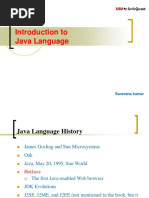 Introduction To Java Language: Saravana Kumar