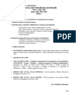 Tematica Test Geografie Sem. I - XIII FR