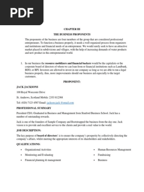 Entrep. Business plan