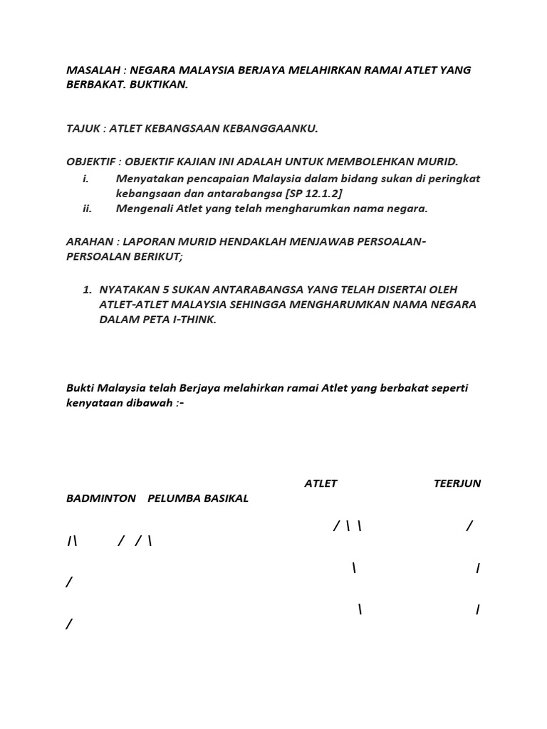 Atlet Kebangsaan Kebanggaanku Docx