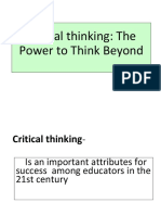 Critical Thinking: The Power To Think Beyond