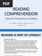 2018 - READING COMPREHENSION - Lecture - Year 1 PDF