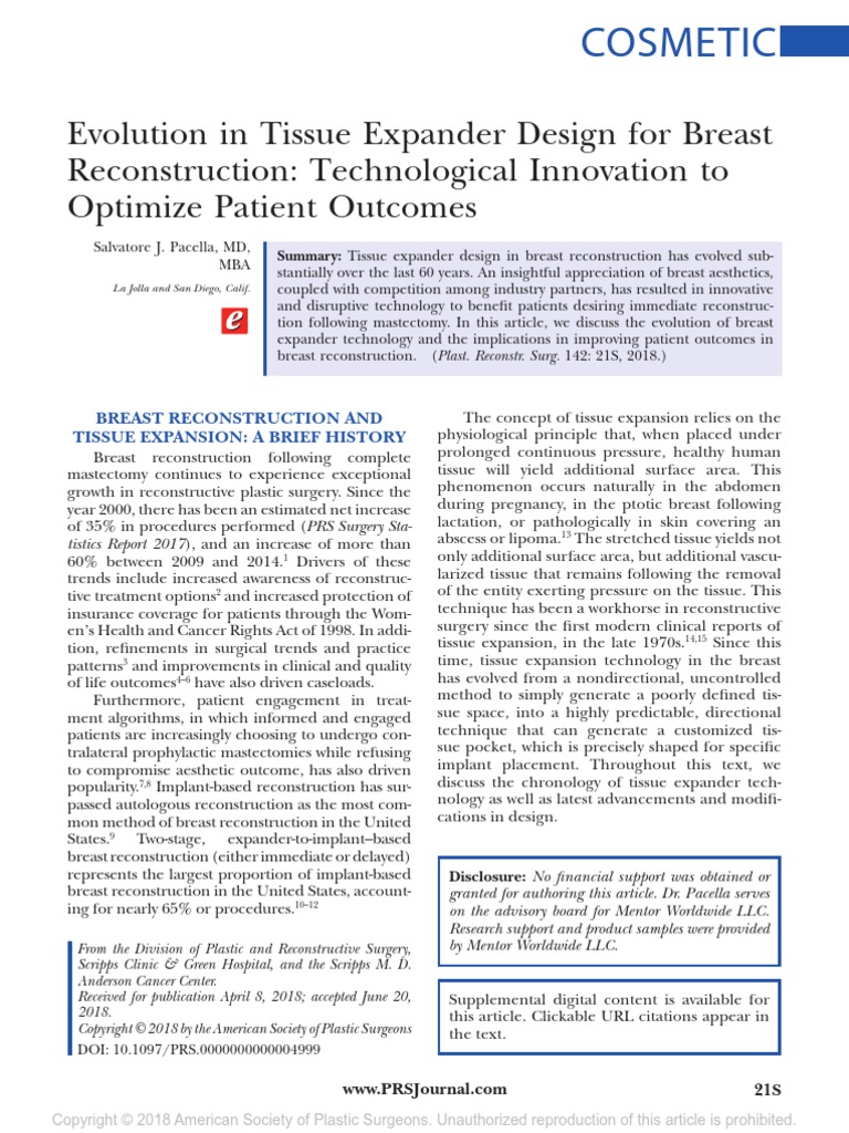 Evolution in Tissue Expander Design For Breast Reconstruction ...