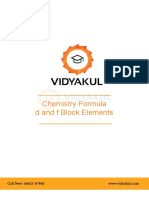 Chemistry Formula D and F Block Elements