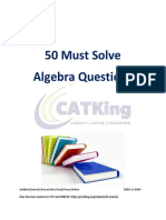 50 Must Algebra Questions