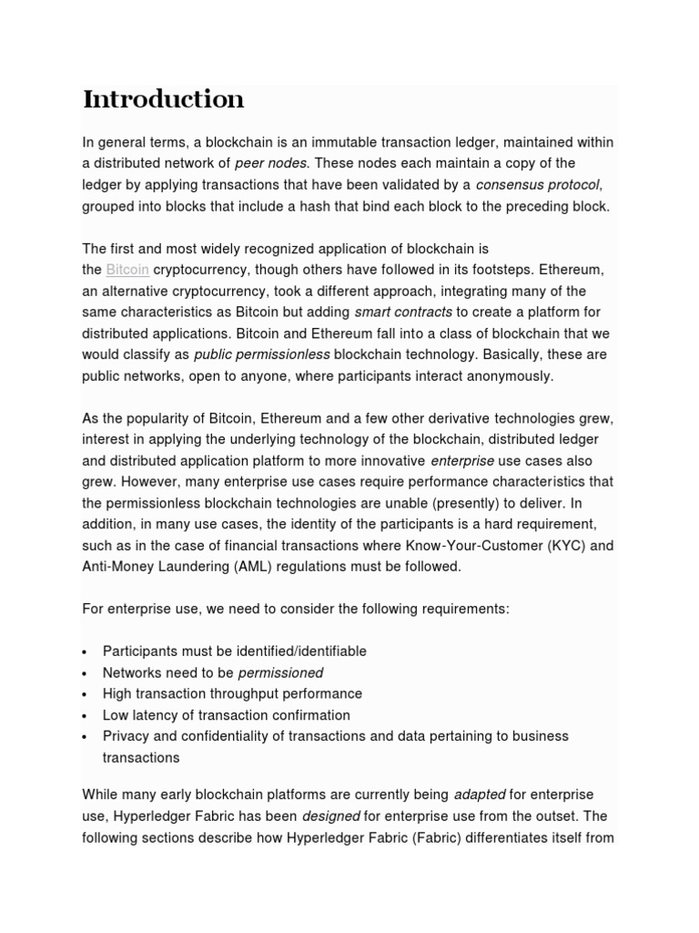 Hyperledger Fabric: Enterprise Blockchain Solutions | PDF ...