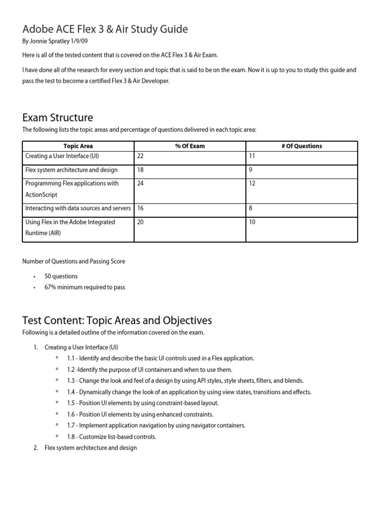 Adobe Ace Study Gui Dev 24158 | PDF | Apache Flex | Html Element