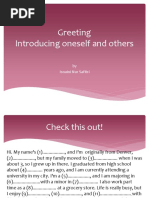 Greeting and Introduction