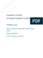 Examiners' Report Principal Examiner Feedback October 2017