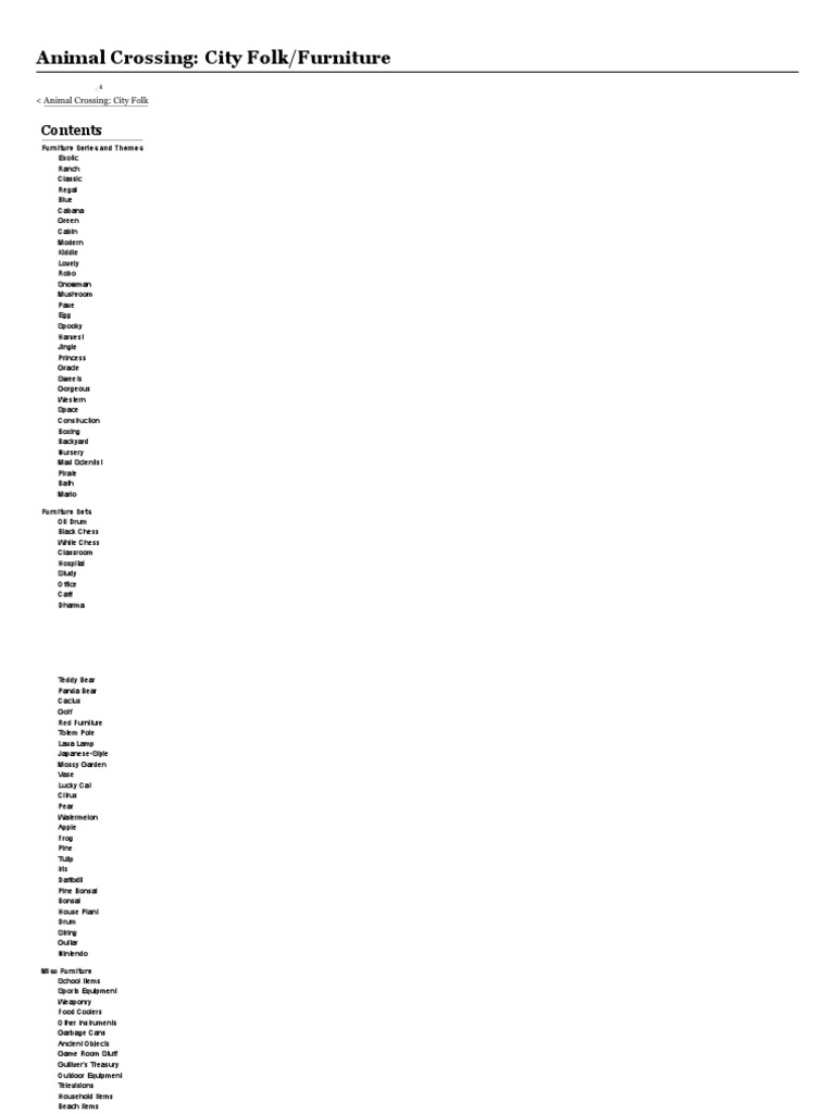 Animal Crossing City Folk Furniture Chair Nature