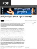 Dieta y Rutina para Gimnasio Según Tu Somatotipo Salud Física, Mental y Espiritual