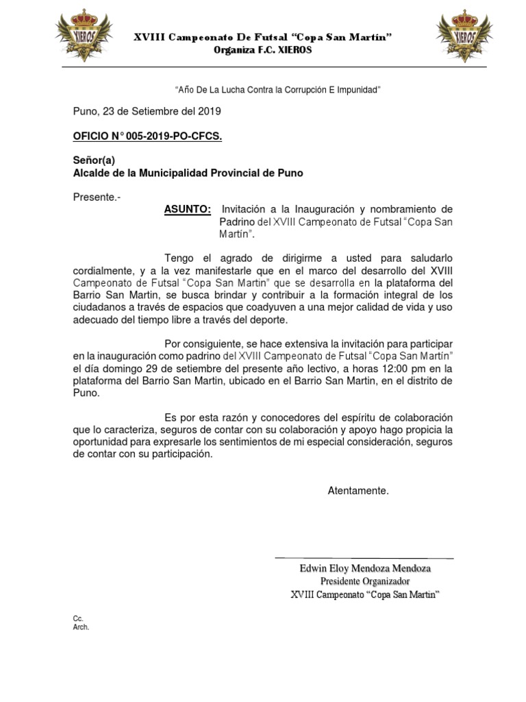 Como realizar un modelo de carta de invitacion a una inauguracion