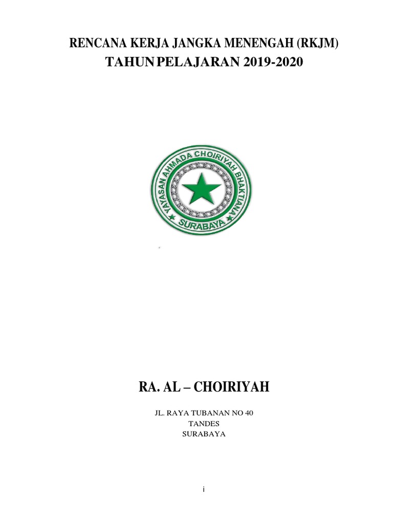 RKJM RA Al-Choiriyah 2019-2022 | PDF | Karier & Perkembangan | Bisnis